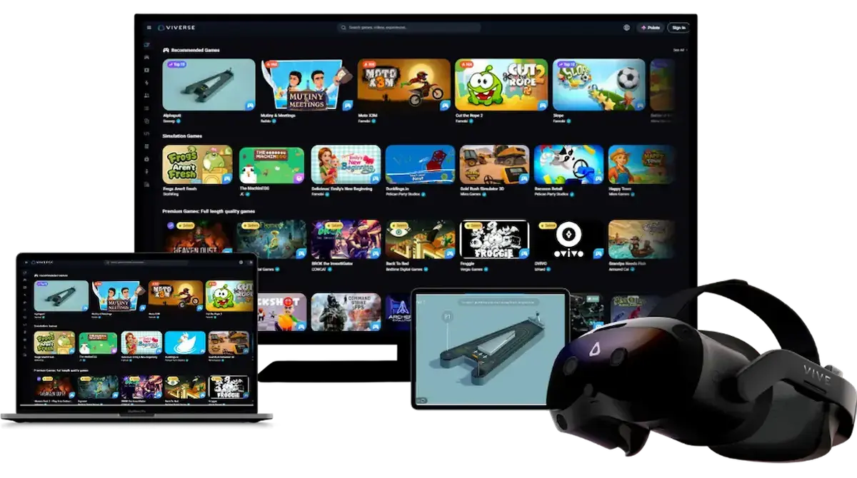 VIVERSE games on desktop, mobile, and VR devices